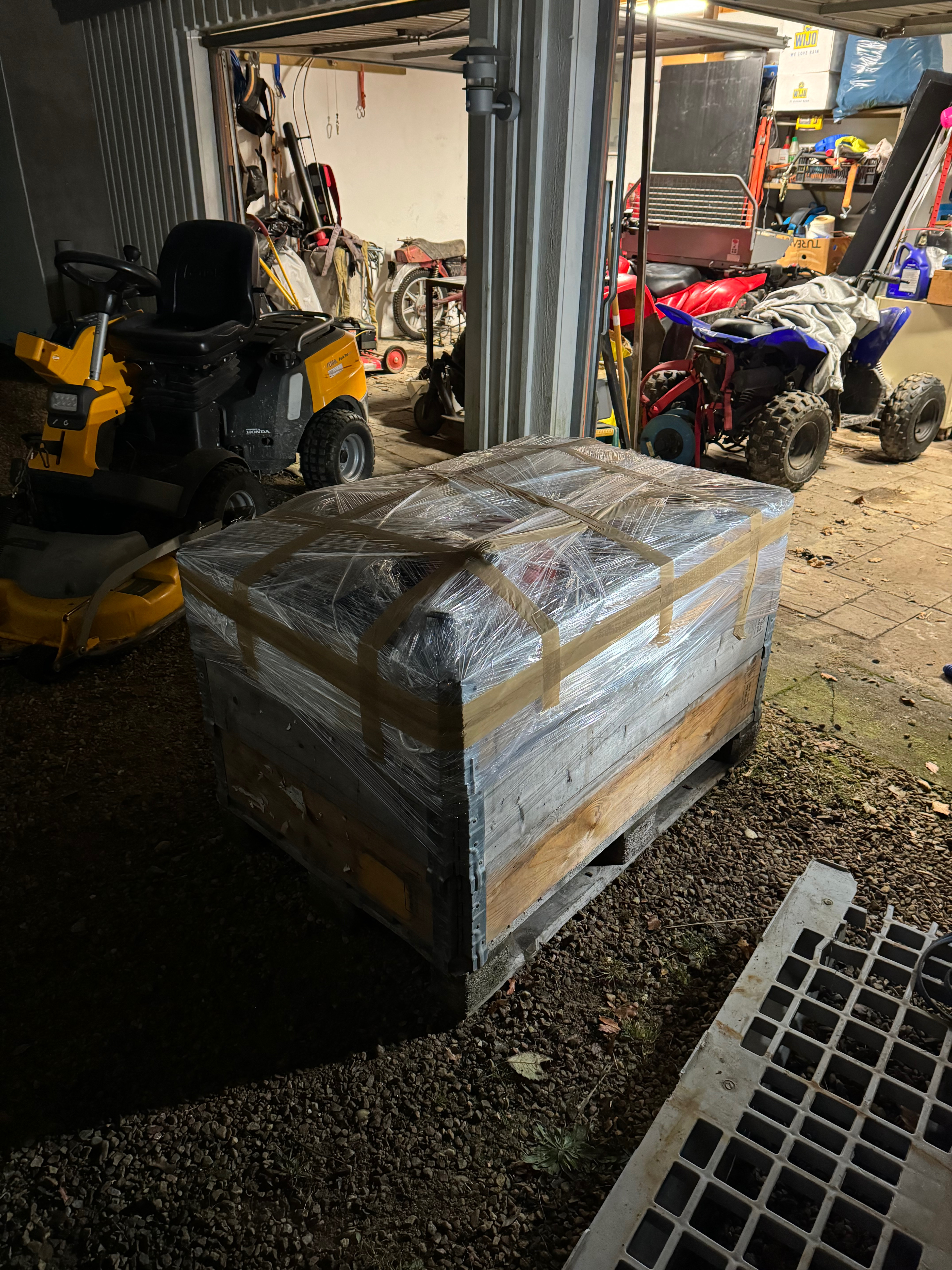 Wrapped and ready for pick up by DB Schenker for delivery to the shop.